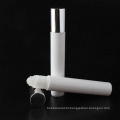 10ml White Plastic Bottle with Steel Roll with Shinny Silver Aluminum Cap for Eye Cream